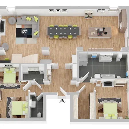 Апартаменты Dnd Design Loft I 170qm I Parken I Balkon I Workstation I Netflix I Kaffee I Waschmaschine I Trockner I Xbox I Ausblick Вюрцбург