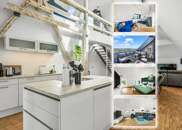 Dnd Design Loft I 170qm I Parken I Balkon I Workstation I Netflix I Kaffee I Waschmaschine I Trockner I Xbox I Ausblick