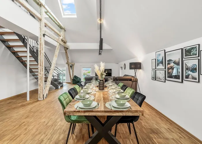 Apartment Dnd Design Loft I 170qm I Parken I Balkon I Workstation I Netflix I Kaffee I Waschmaschine I Trockner I Xbox I Ausblick