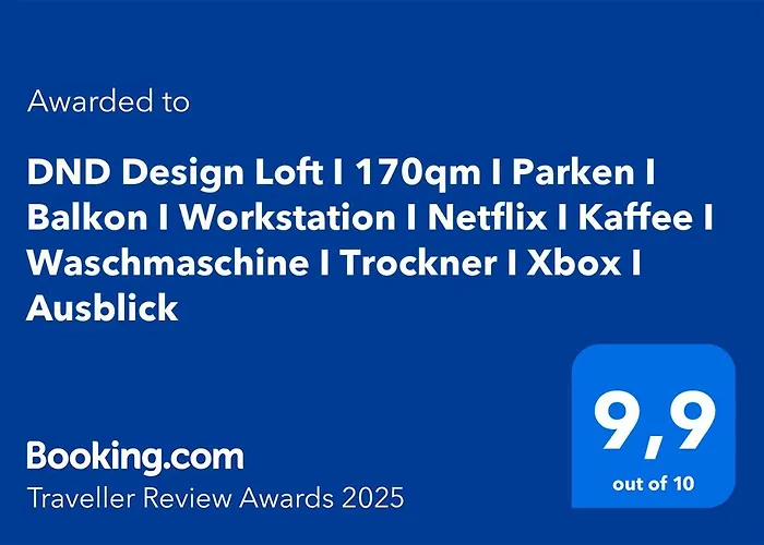 Apartment Dnd Design Loft I 170qm I Parken I Balkon I Workstation I Netflix I Kaffee I Waschmaschine I Trockner I Xbox I Ausblick *