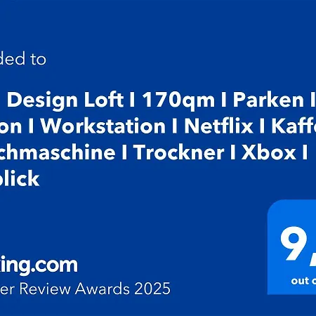 Apartment Dnd Design Loft I 170qm I Parken I Balkon I Workstation I Netflix I Kaffee I Waschmaschine I Trockner I Xbox I Ausblick *